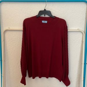 Cece sheer-sleeve sweat shirt